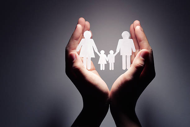 Family in palm concept